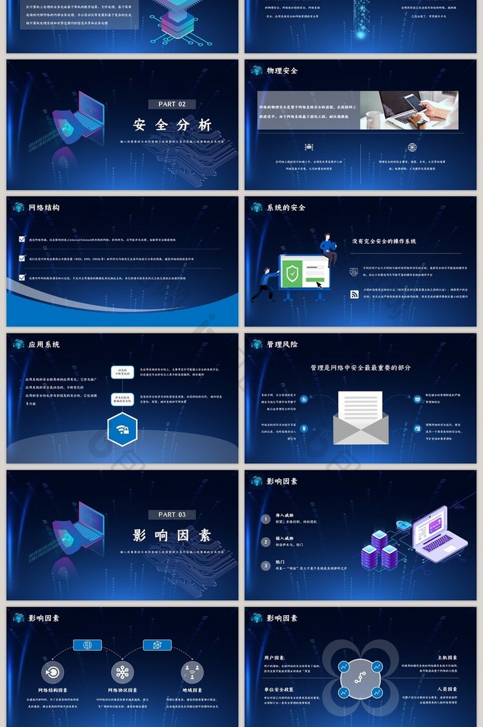 深藍色科技風網絡安全ppt模板免費下載-包圖網