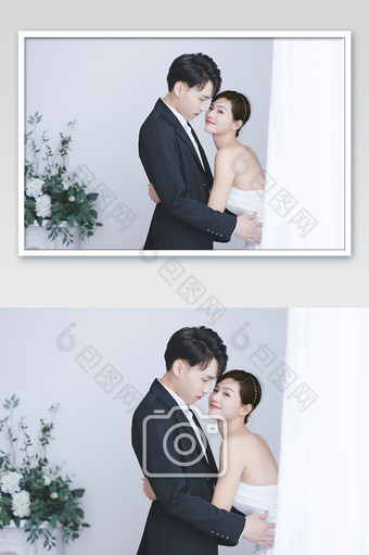 婚纱情侣情人节七夕520图片拥抱甜蜜微笑图片