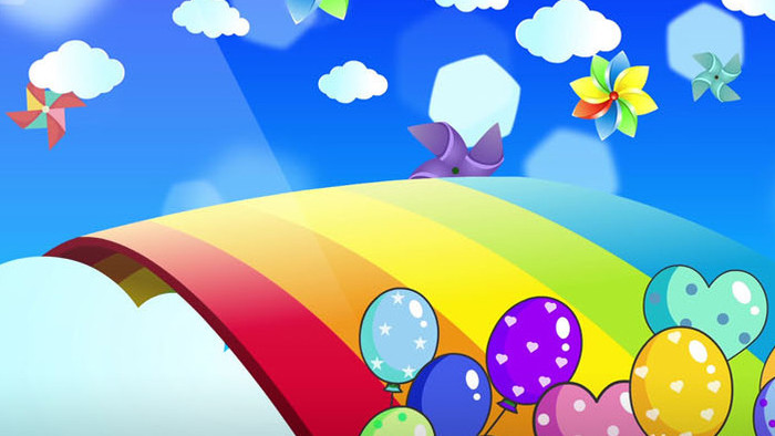 卡通彩虹天空背景