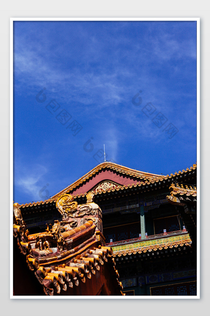 夏季故宫蓝天白云古建筑高清摄影图图片图片
