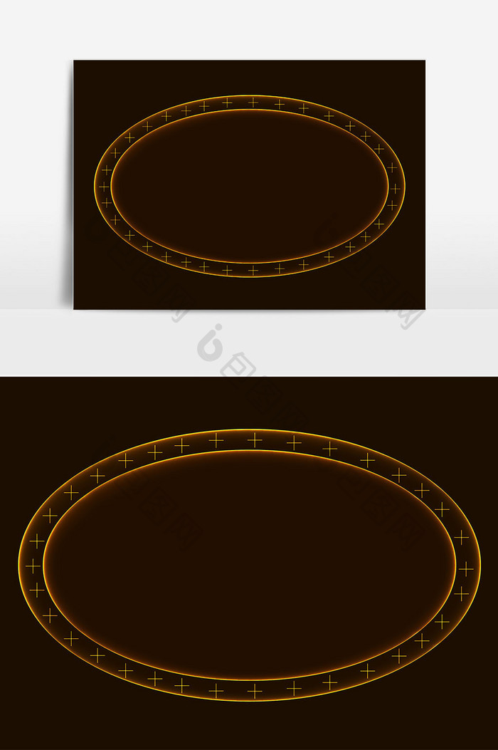 几何椭圆边框矢量元素