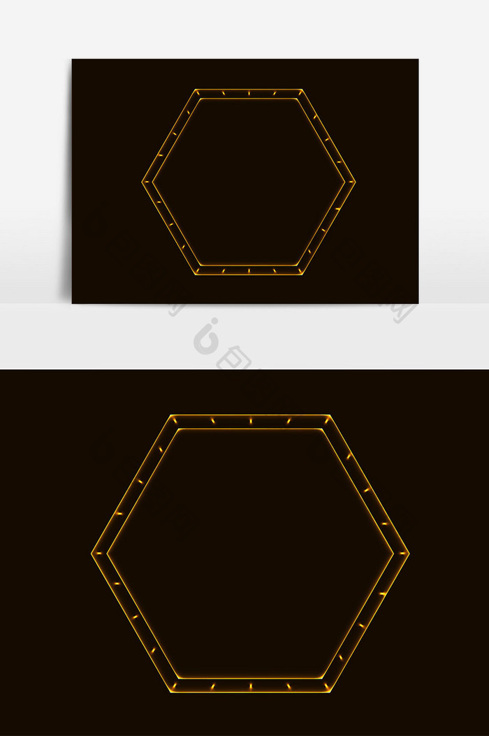 几何霓虹色灯边框素材