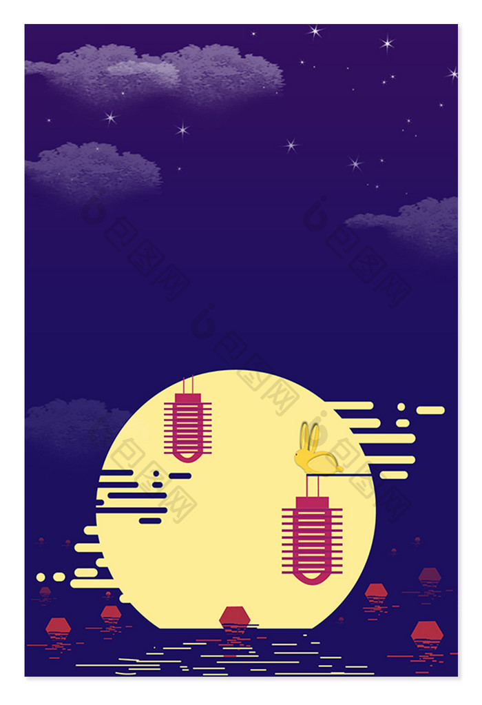 中式月亮思念中秋节背景