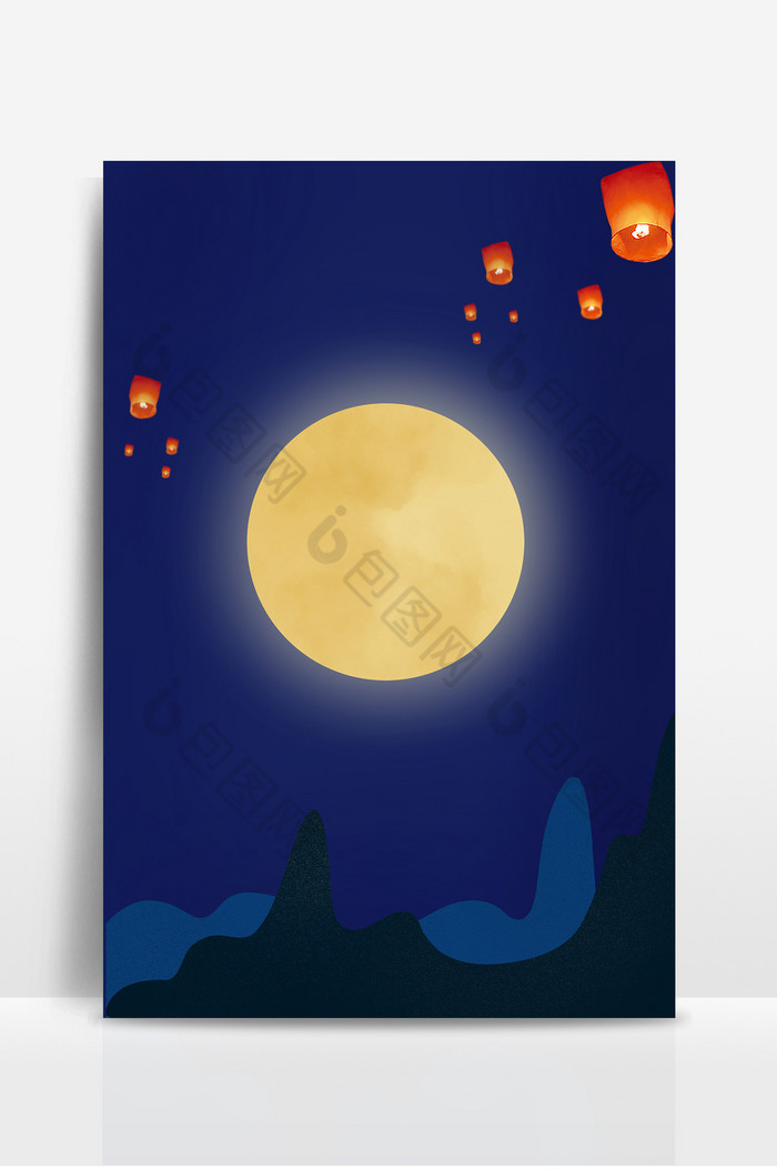 夜空赏月中秋节图片图片