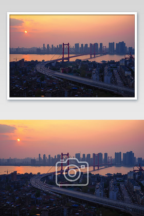 武汉鹦鹉洲长江大桥摄影图片