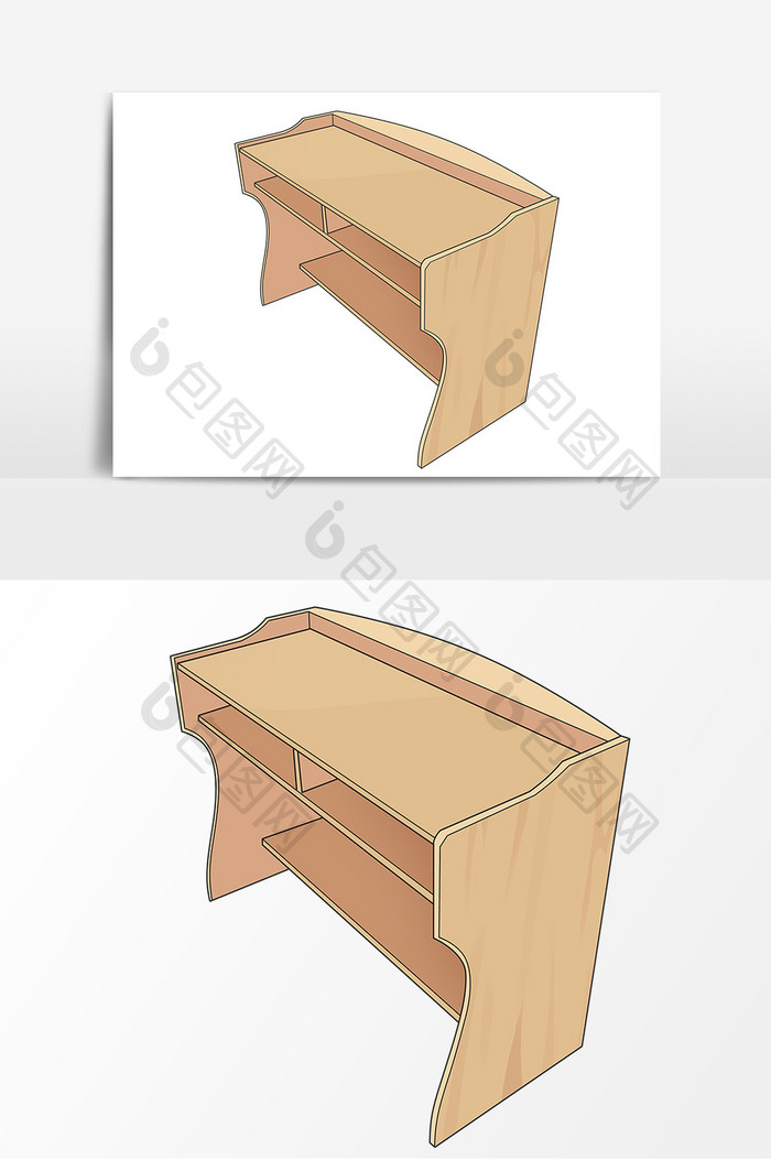 教师节课堂讲台卡通木制