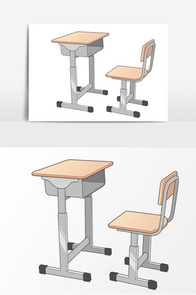 教师节手绘课堂课桌椅组合