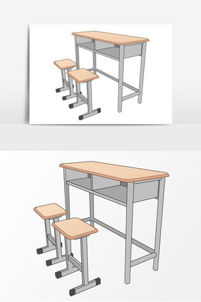 教师节手绘课桌椅组合