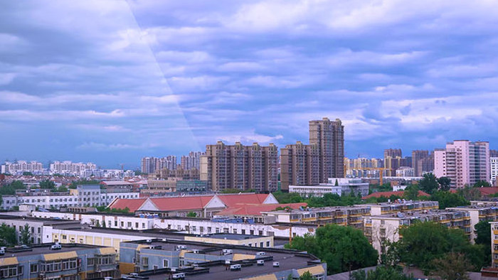 雨后北京天空云朵楼房小区震撼延时摄影视频