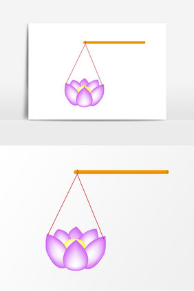 紫色河灯灯笼元素