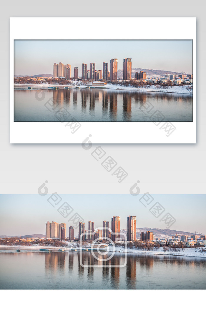 城市建筑江景摄影图片