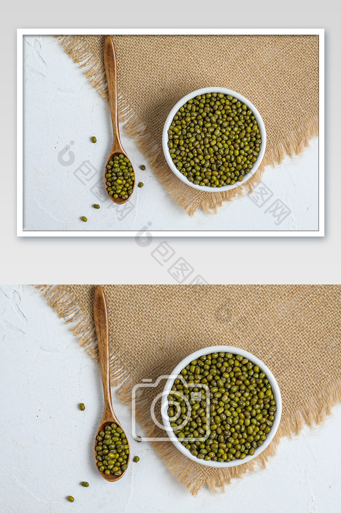 杂粮绿豆白色背景图海报图