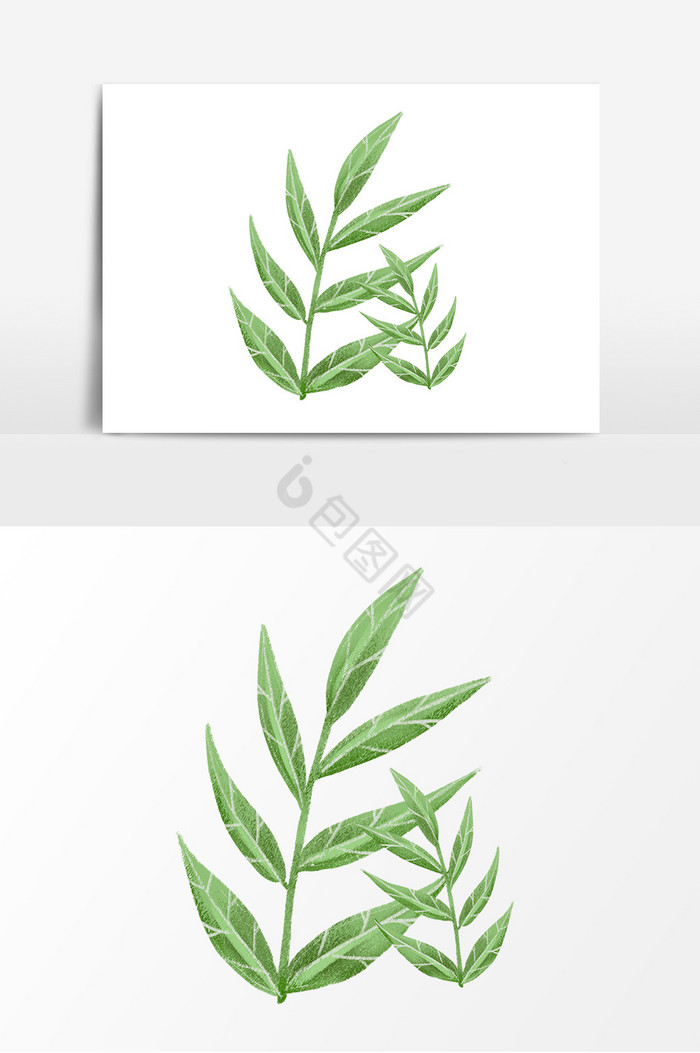 植物风噪点装饰叶子图片