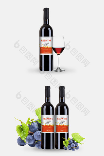 简约浅色红色图案图形葡萄酒红酒包装设计图片