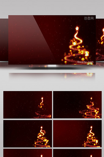 圣诞树粒子展示动感炫酷背景视频图片