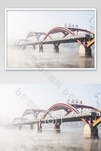 清晨大雾摄影桥梁图片