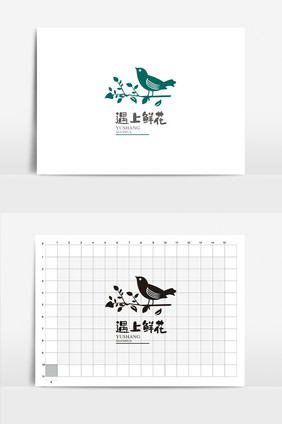 唯美鲜花店VI标志logo设计