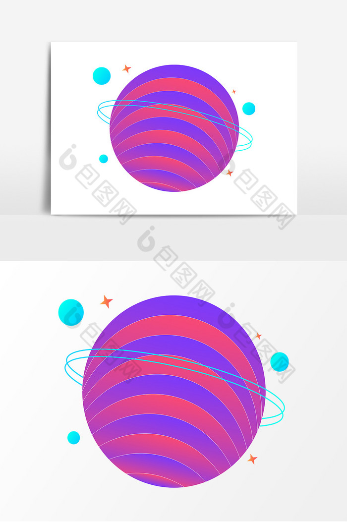 糖果炫彩星球条纹星球AI图片图片