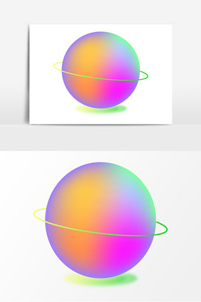 流体糖果炫彩渐变星球紫色星球元素AI