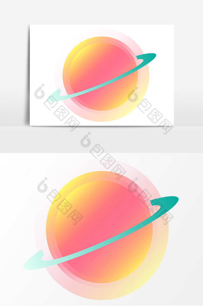 暖色质感星球卡通星球渐变星球AI星球元素