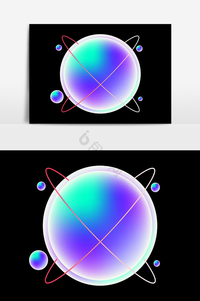 包裹质感星球透明星球星球AI图片