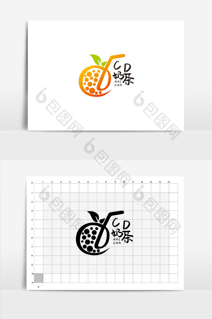 创意饮品奶茶vi标志logo设计