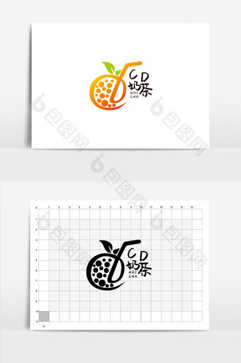创意饮品奶茶vi标志logo设计图片
