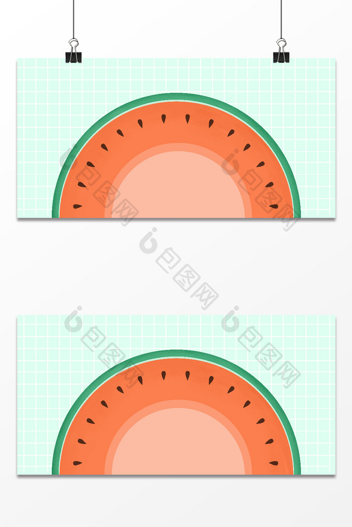 夏天美术水果背景
