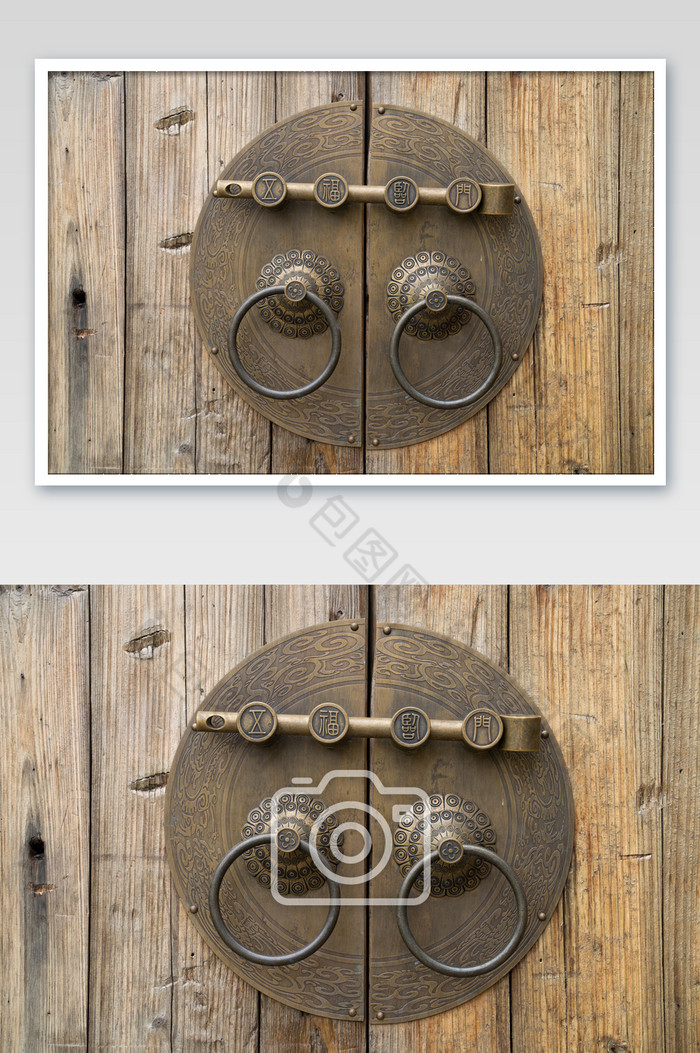 大门青铜门锁复古中式元素高清摄影图图片图片