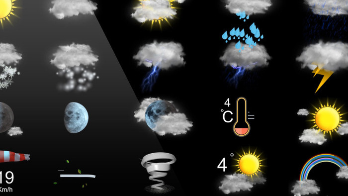 天气图标天气预报展示MG图标动画AE模板