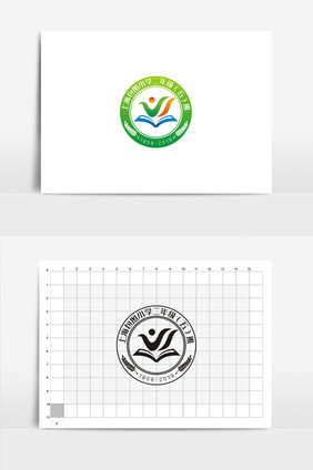 抽象个性学校班徽VI标志logo设计