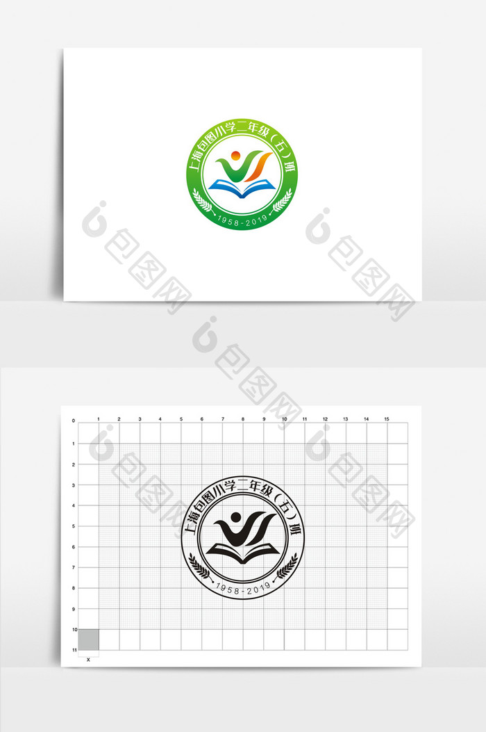 抽象个性学校班徽VI标志logo设计