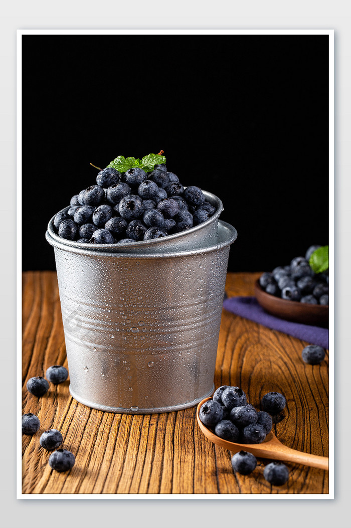 新鲜蓝莓水果摄影图