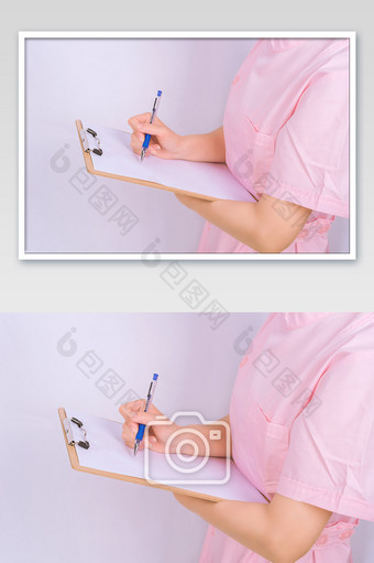护士病历本签字高清动作素材图片