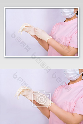 医生护士戴手套动作图片