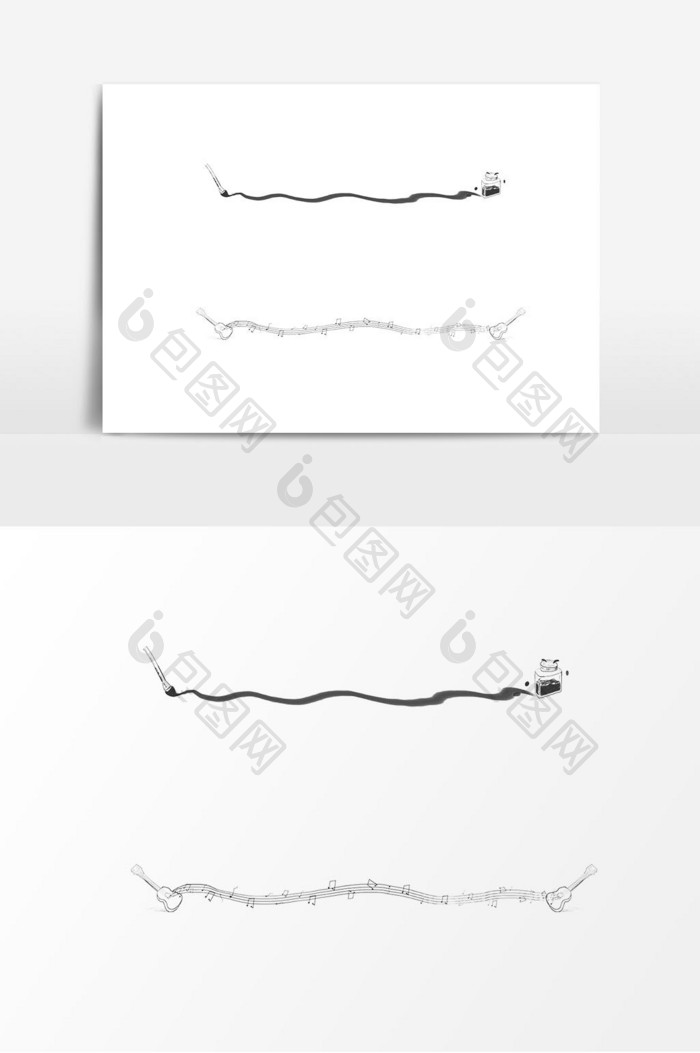 手绘创意分割线音乐元素