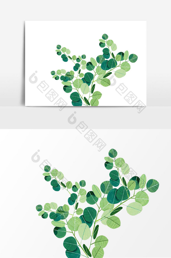 绿色植物树叶装饰元素