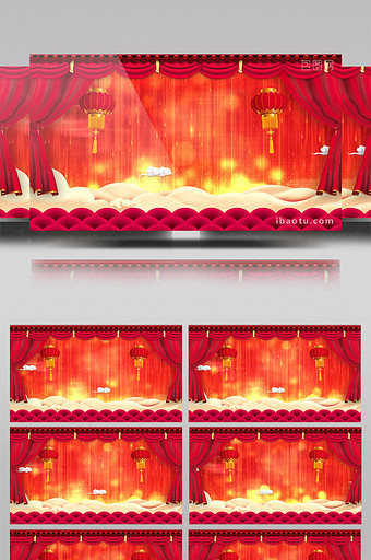 红金舞台通用背景AE模板图片