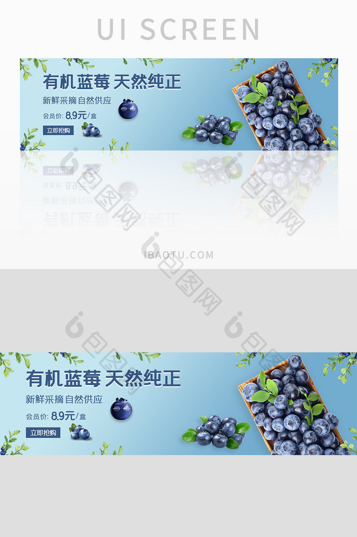 ui设计banner蓝莓活动促销水果设计
