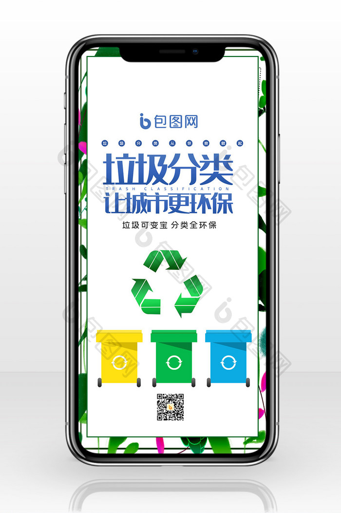垃圾分类让城市更环保手机海报