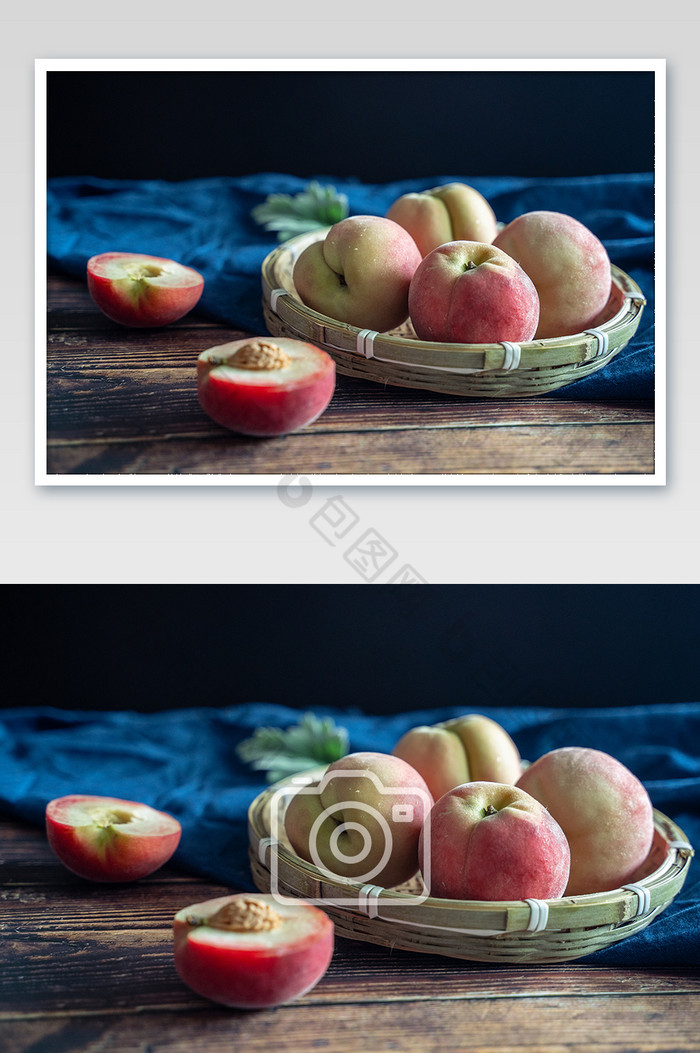 夏日当季水果桃子果盘香甜摄影图图片图片