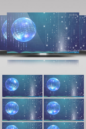 简洁蓝色科技背景AE模板图片