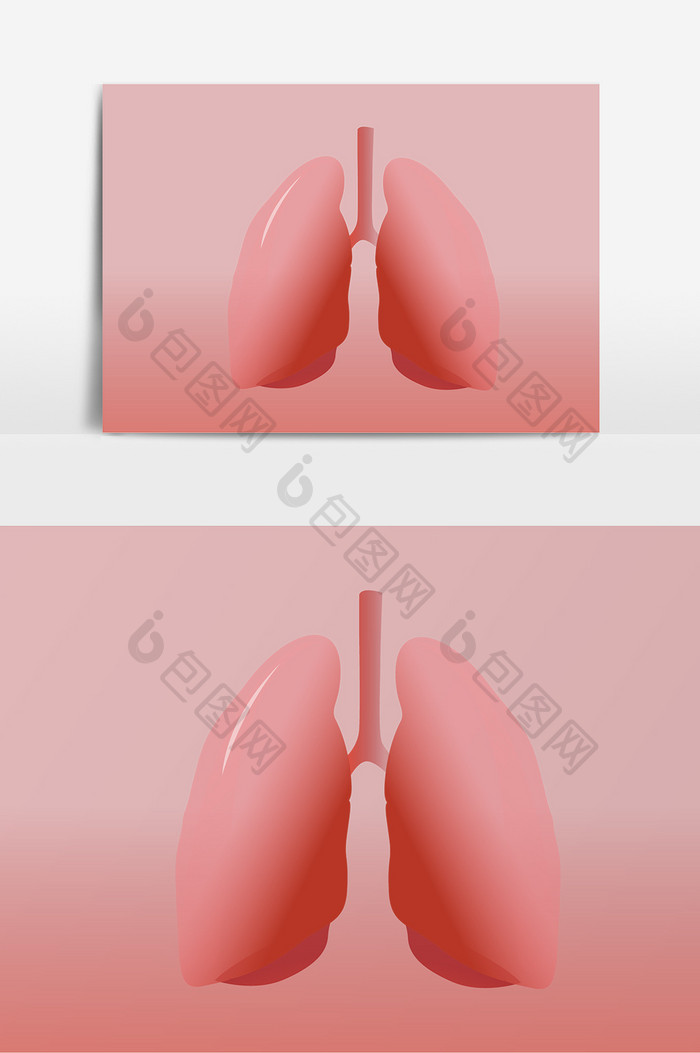 立体质感玻璃渐变人体肺部元素