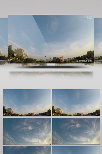 大气唯美4k济南泉城广场蓝天白云延时图片