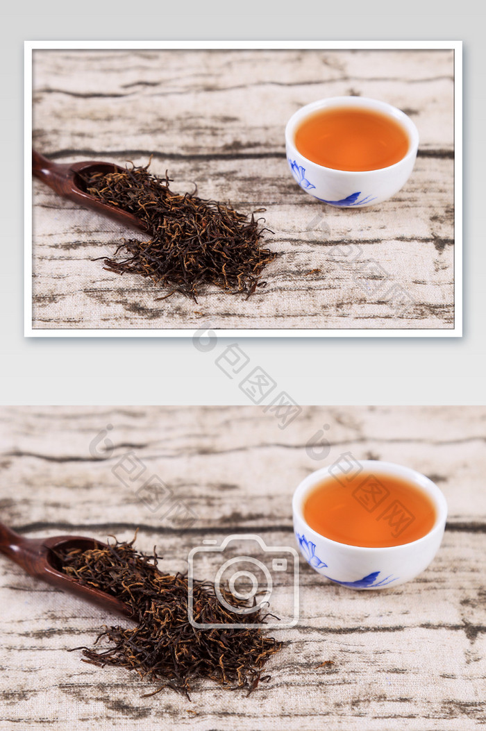 茶叶红茶祁门红茶干茶摄影图