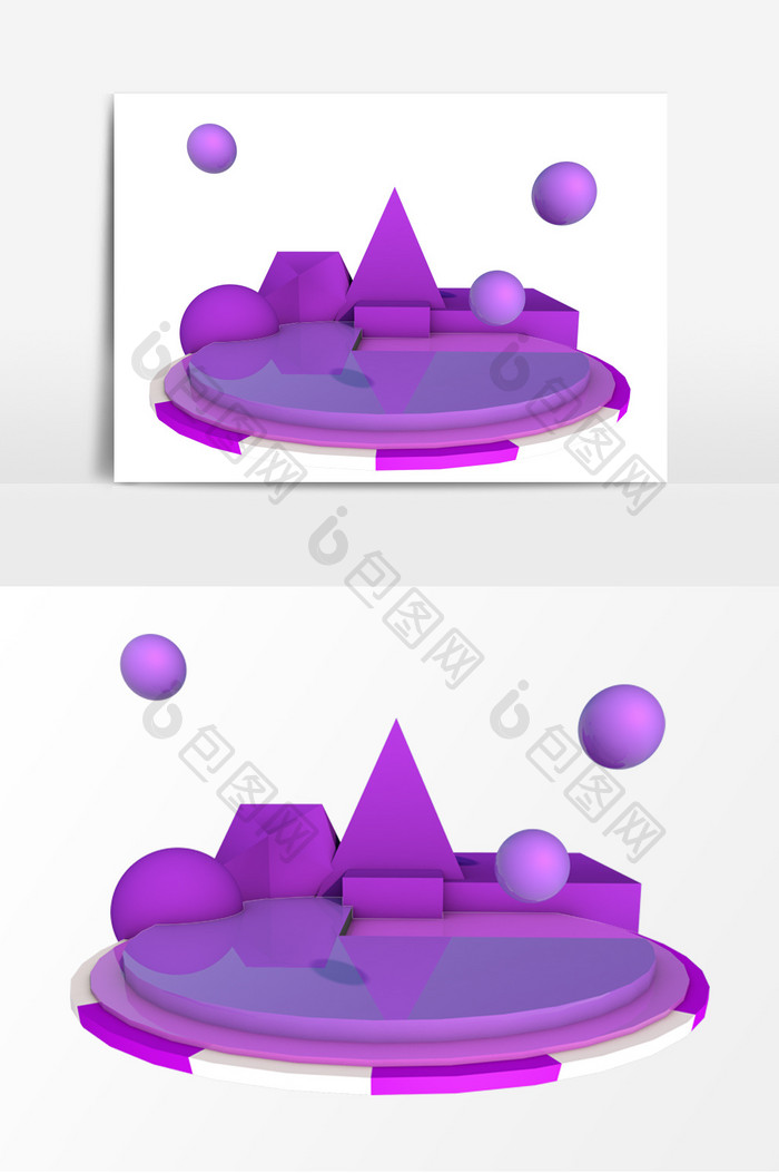 C4D文字背景模型活动