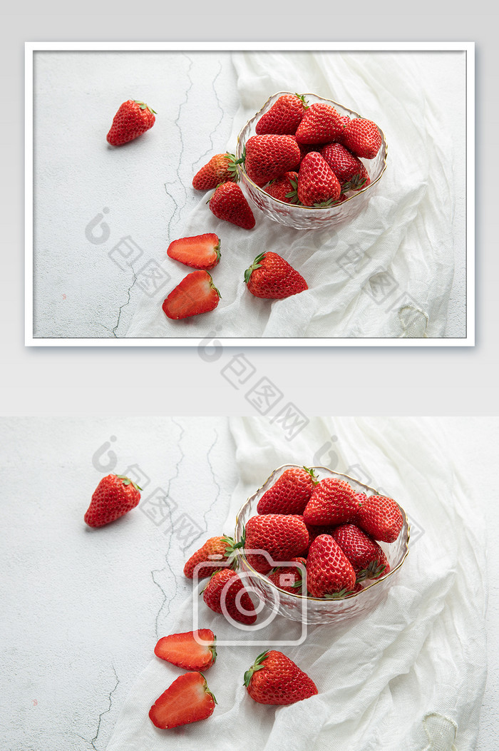 摆盘的红色水果新鲜草莓创意摄影图图片图片