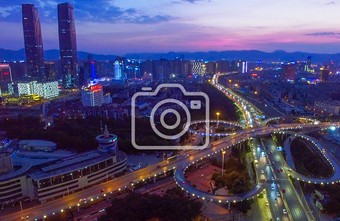 昆明建筑地标航拍夜景图片