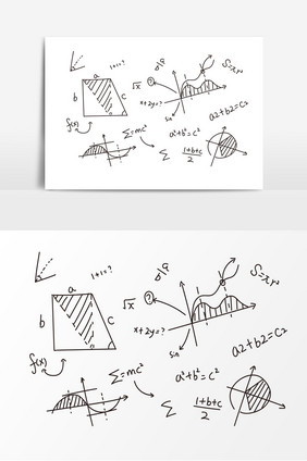 手绘数学公式符号元素