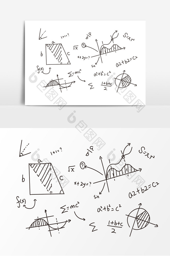 手绘数学公式符号 Ai素材 包图网